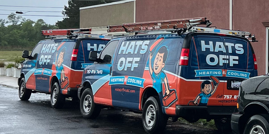 Hats Off Heating & Cooling vans