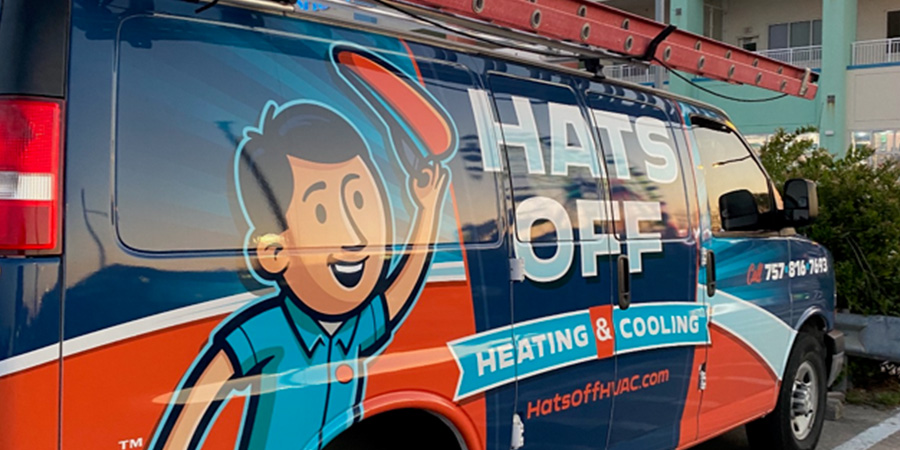 Hats Off Heating & Cooling van